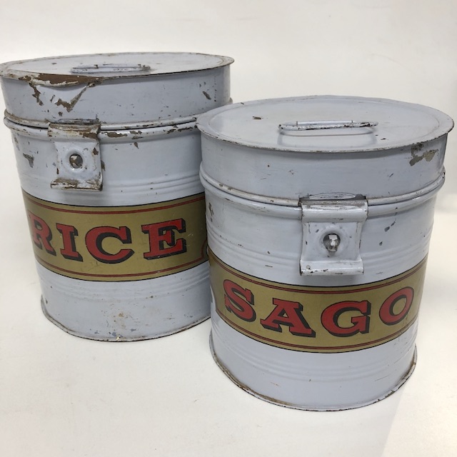 CANNISTER, Vintage White Metal 'Sago'